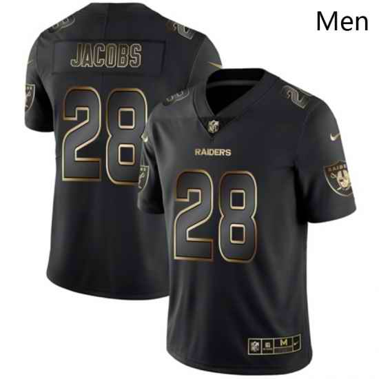 Raiders 28 Josh Jacobs Black Gold Vapor Untouchable Limited Jersey